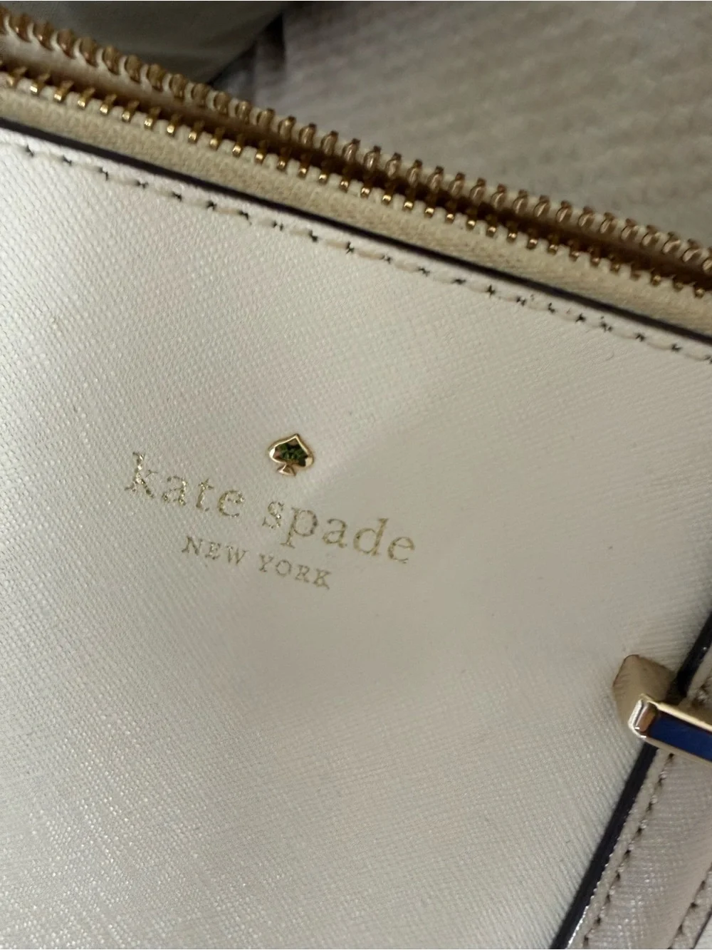 kate spade Two-Tone Cream and Beige Dome Satchel with Gold Hardware